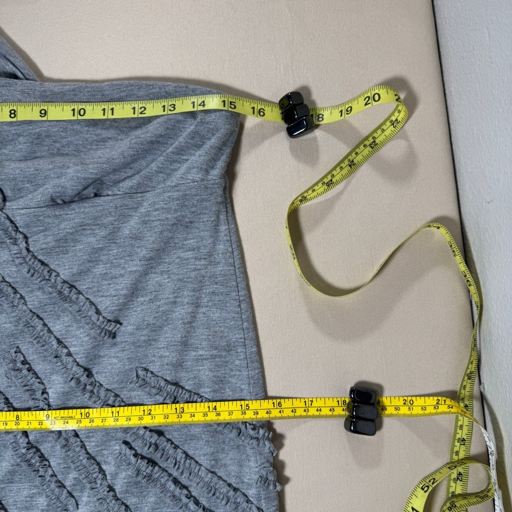 Free People Gray One Shoulder Ruffle Tunic Top Heathered Asymmetric Size M Boho - Picture 4 of 13